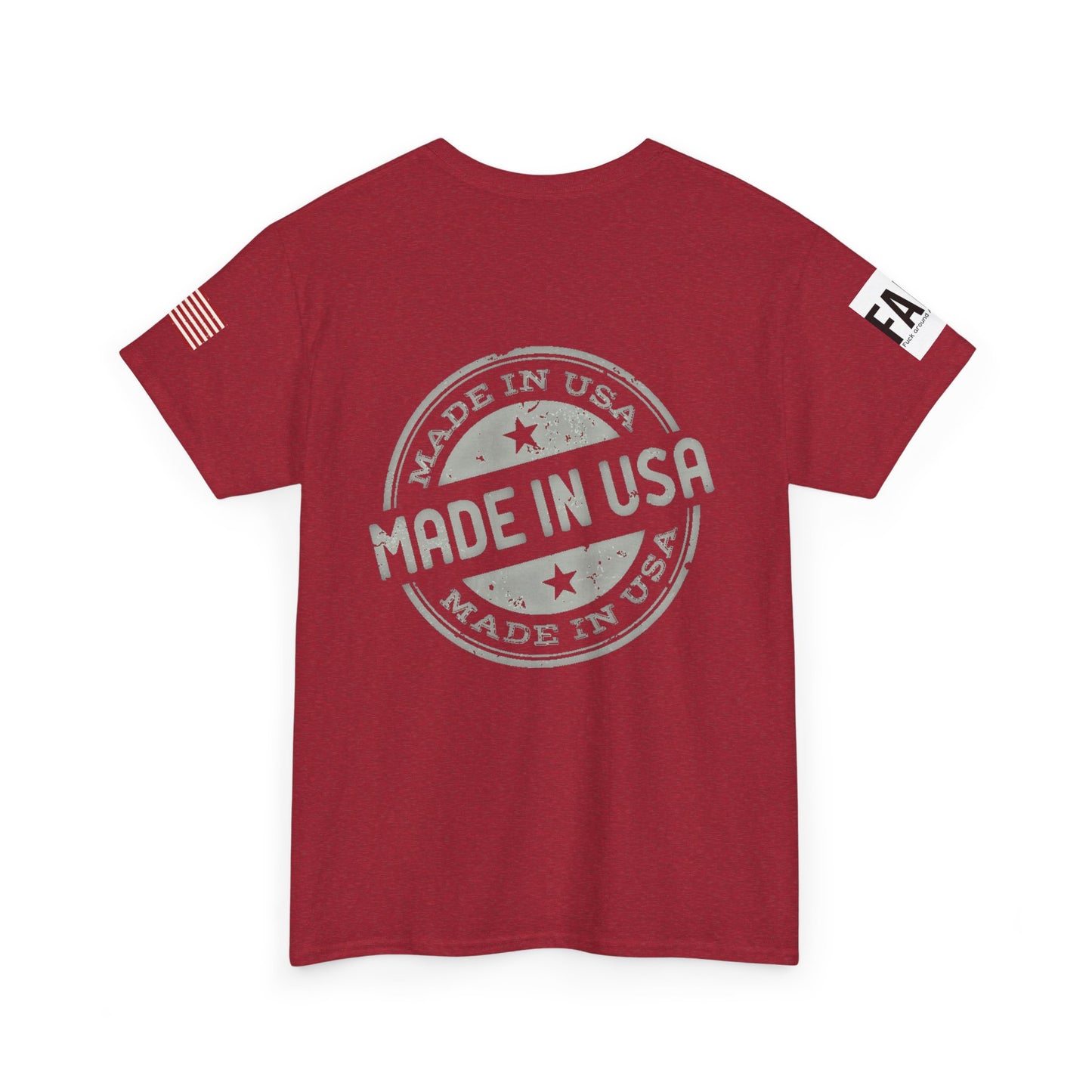 R- patriotic red white and badass trump print, Unisex Heavy Cotton Tee