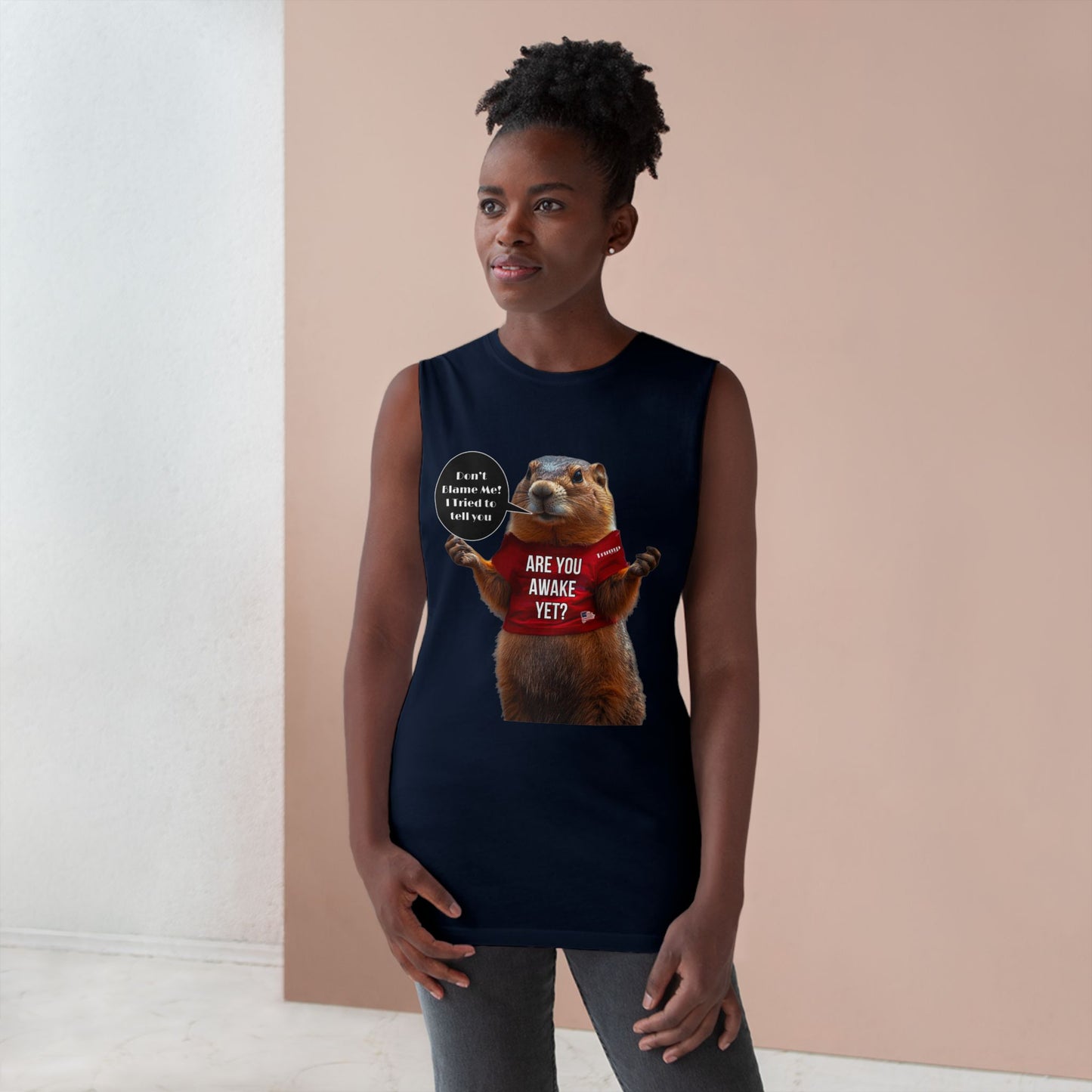 Cartoon patriotic don’t blame me print ,Unisex Barnard Tank