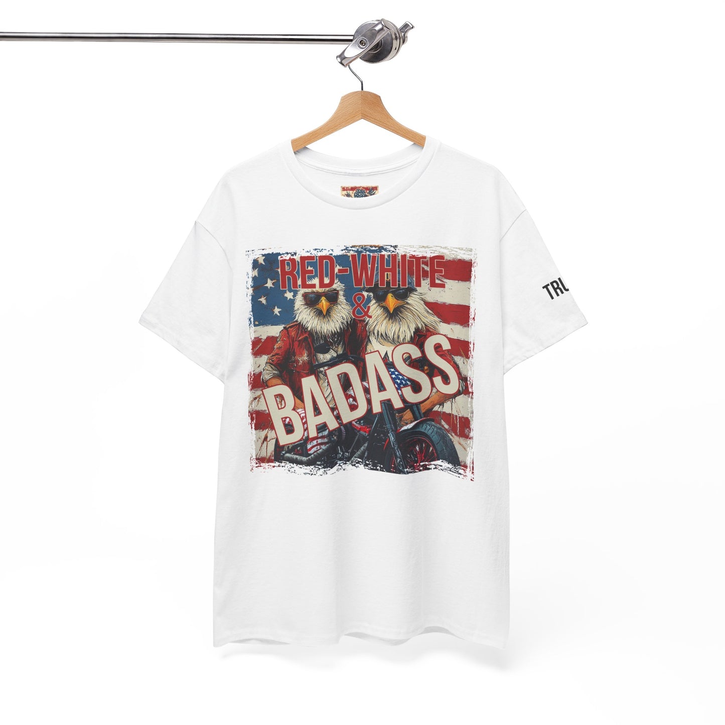 Red white and baddass trump print,Unisex Heavy Cotton Tee