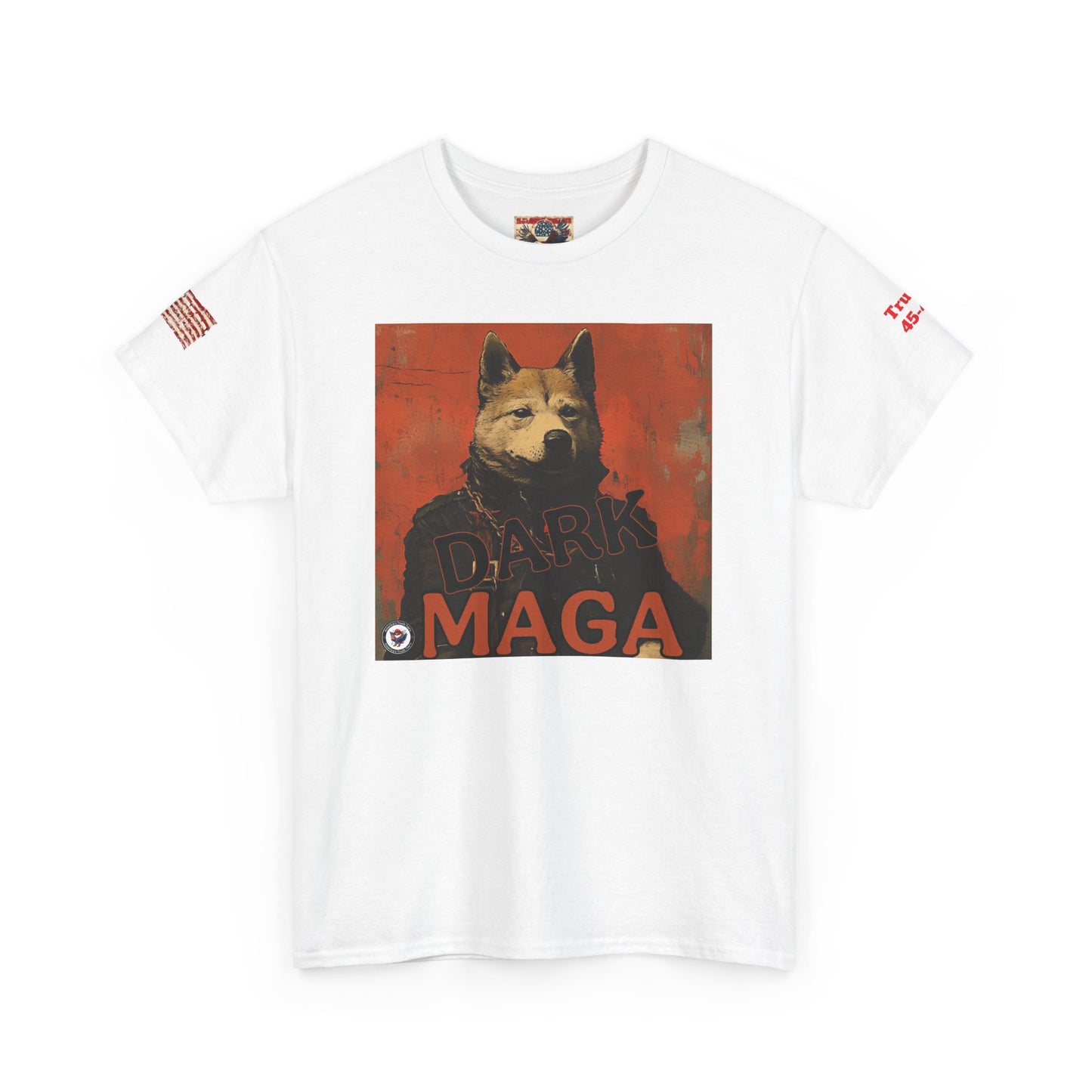 Dark MAGA d.o.g.e patriotic print, Unisex Heavy Cotton Tee