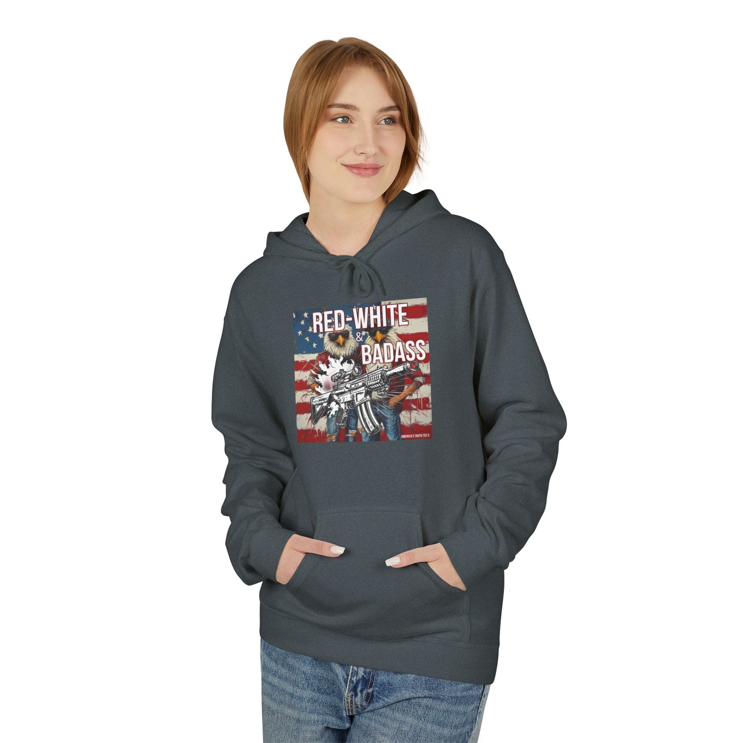 Red white and BA, trump printUnisex Midweight Softstyle Fleece Hoodie