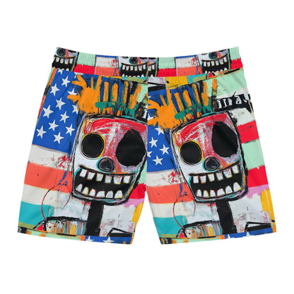 Vibrant Skull Swim Shorts for Beach Fun - Statement Swimwear