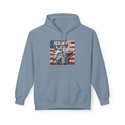 Red white and BA, trump printUnisex Midweight Softstyle Fleece Hoodie