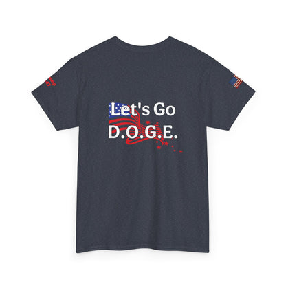 Dark MAGA d.o.g.e patriotic print, Unisex Heavy Cotton Tee