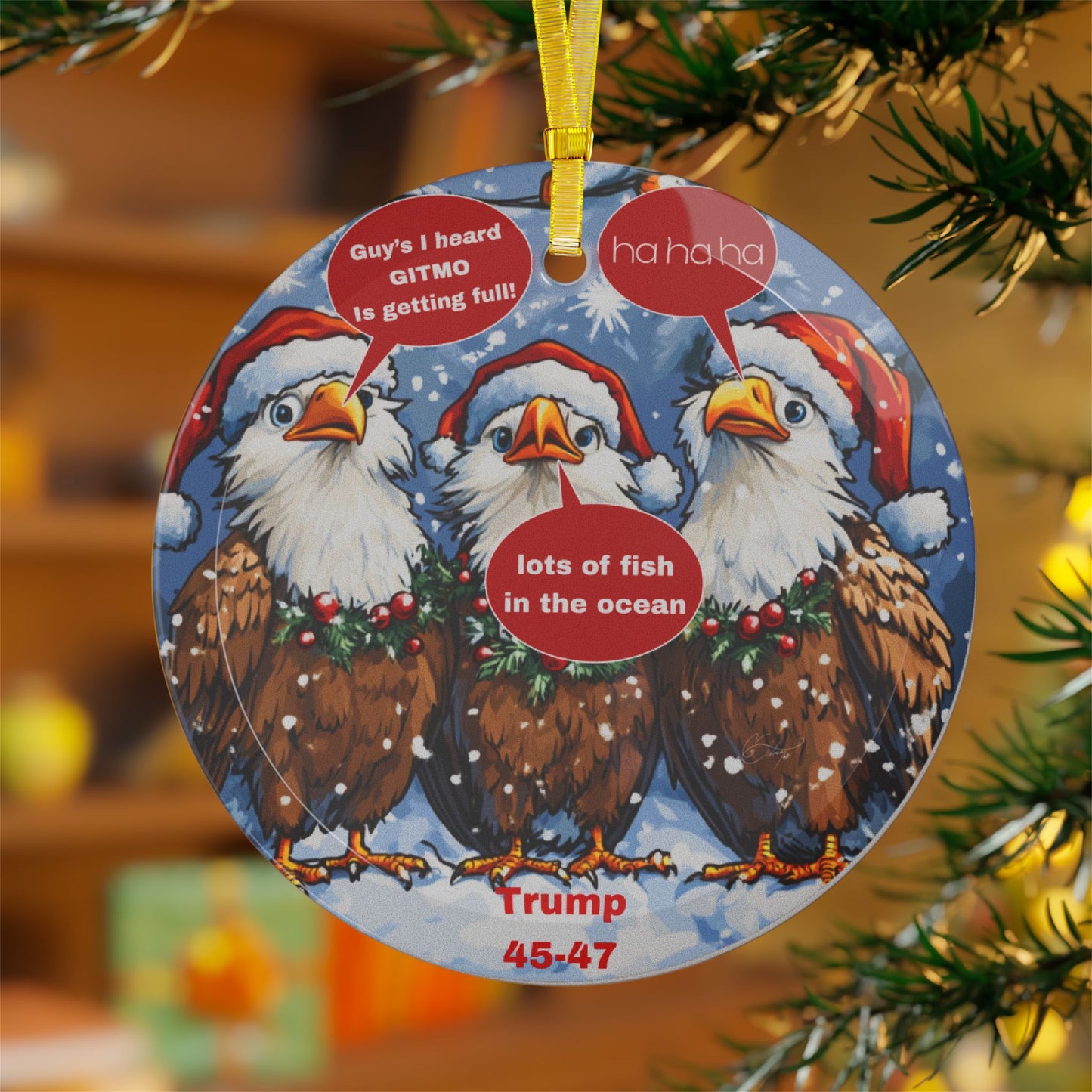 Trump Christmas ornament Glass Ornaments