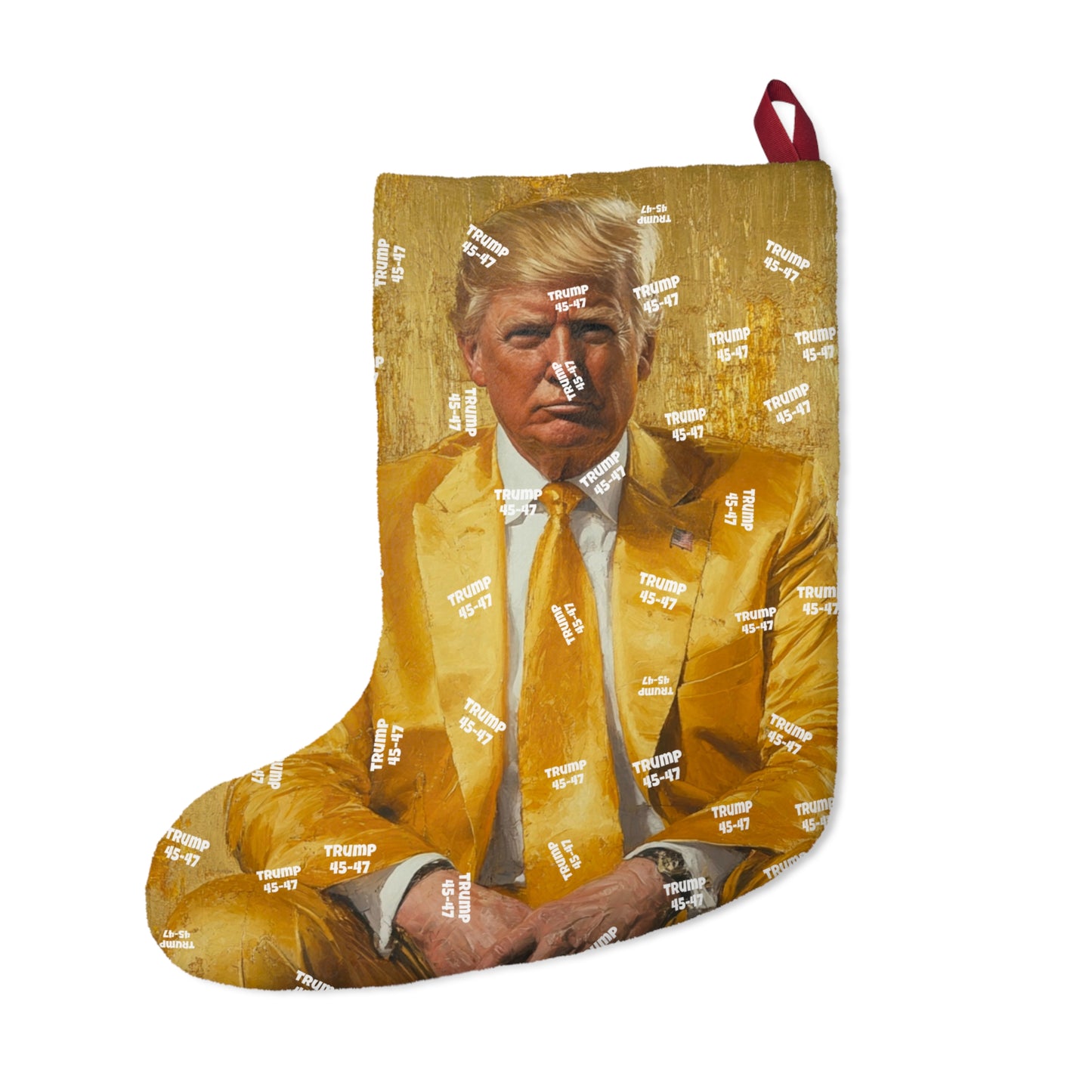 Trump gold Christmas Stockings