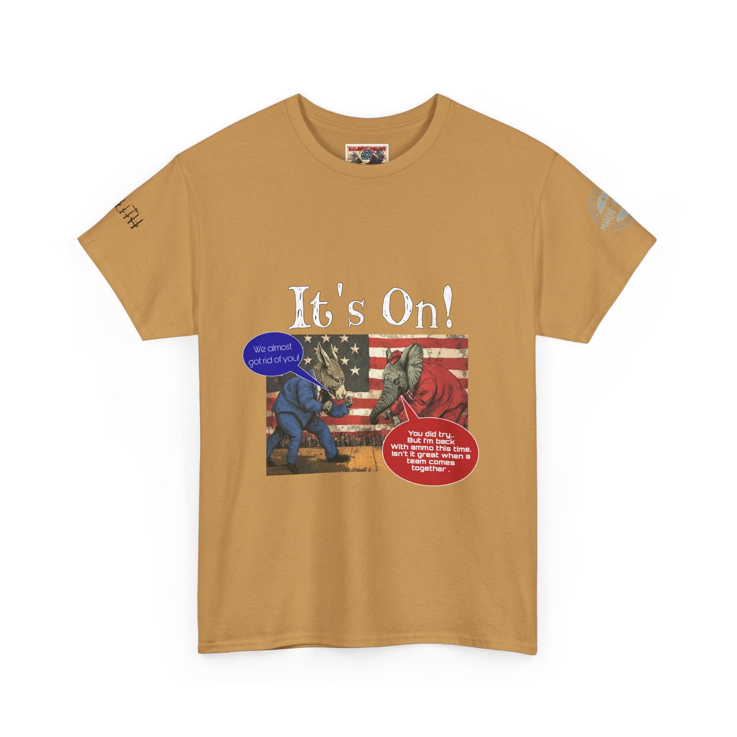 It’s on political, cartoon, print, Unisex Heavy Cotton Tee