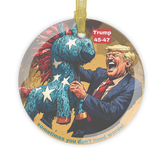 Trump Christmas Glass Ornaments