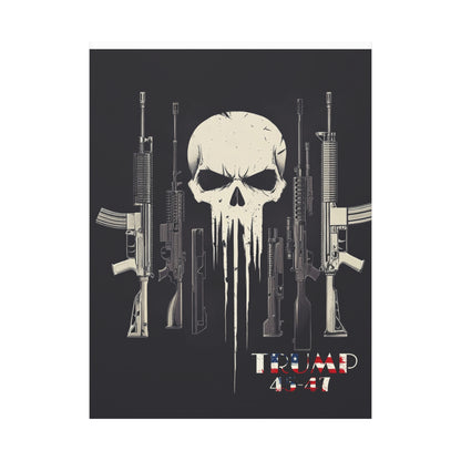 Trump print with skulls and guns, Matte Canvas, Stretched, 1.25"