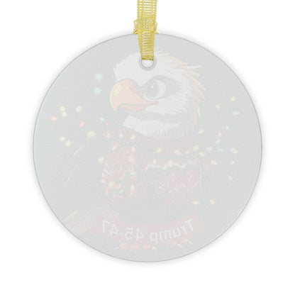 Trump 45-47 eagle Glass Ornaments