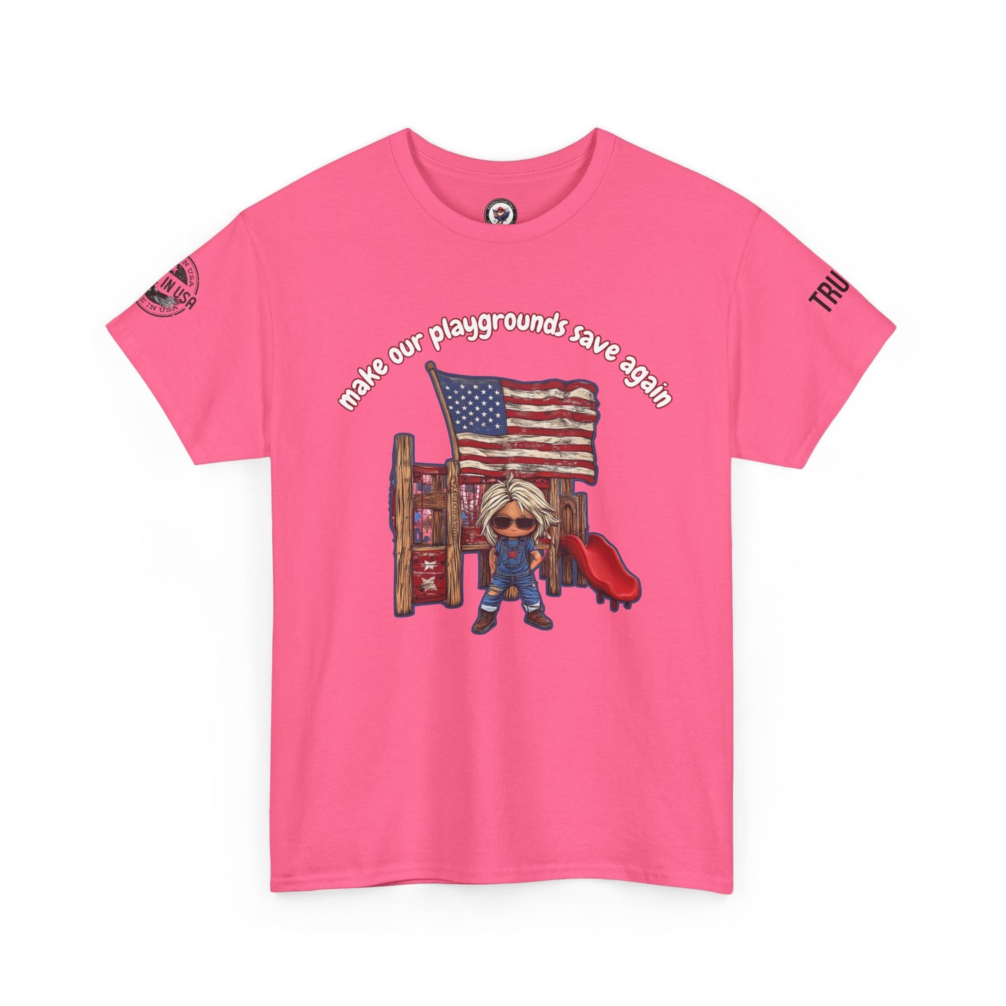 Make our playgrounds safe again trump print, Unisex Heavy Cotton Tee