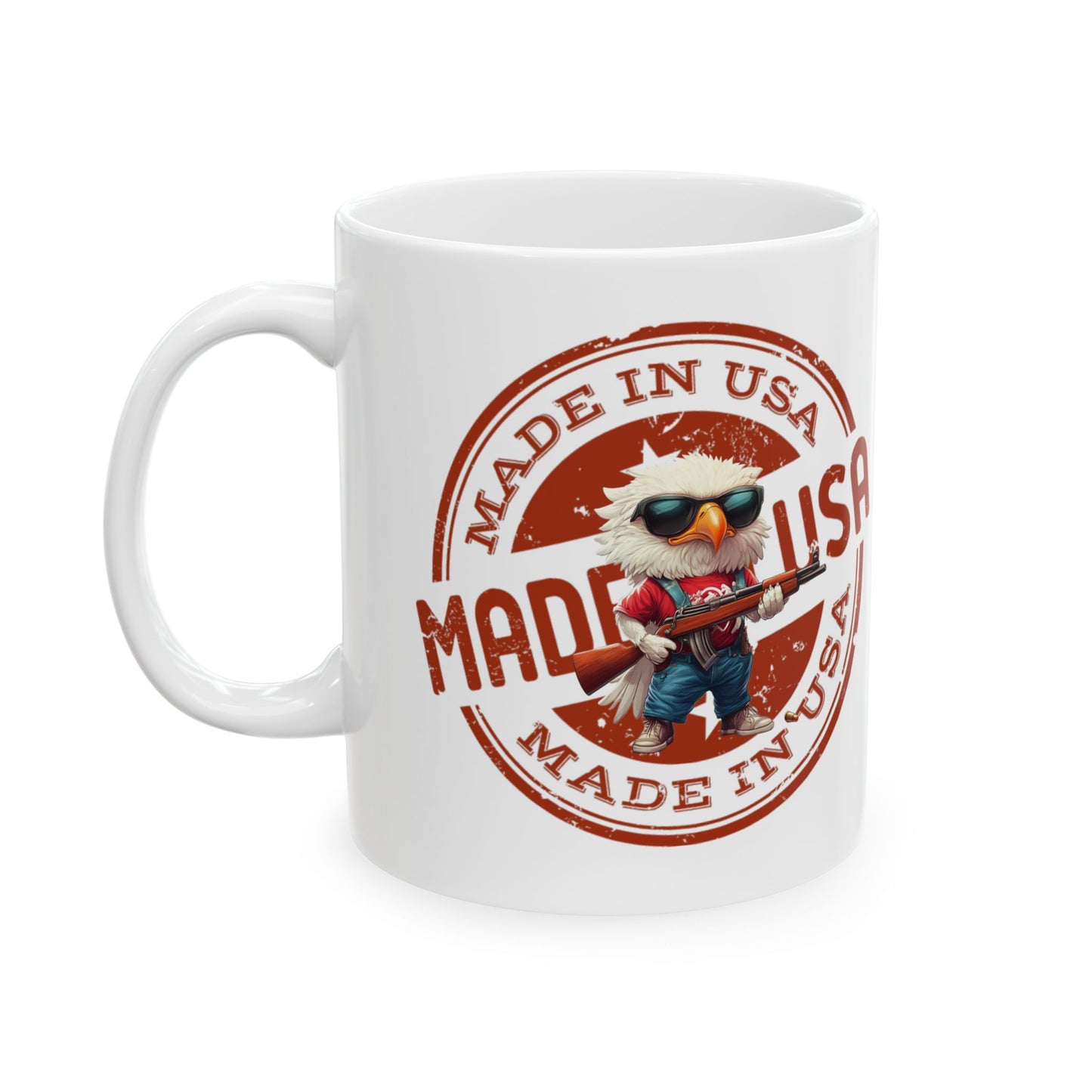 Made in America patriotic print Ceramic Mug, (11oz, 15oz)