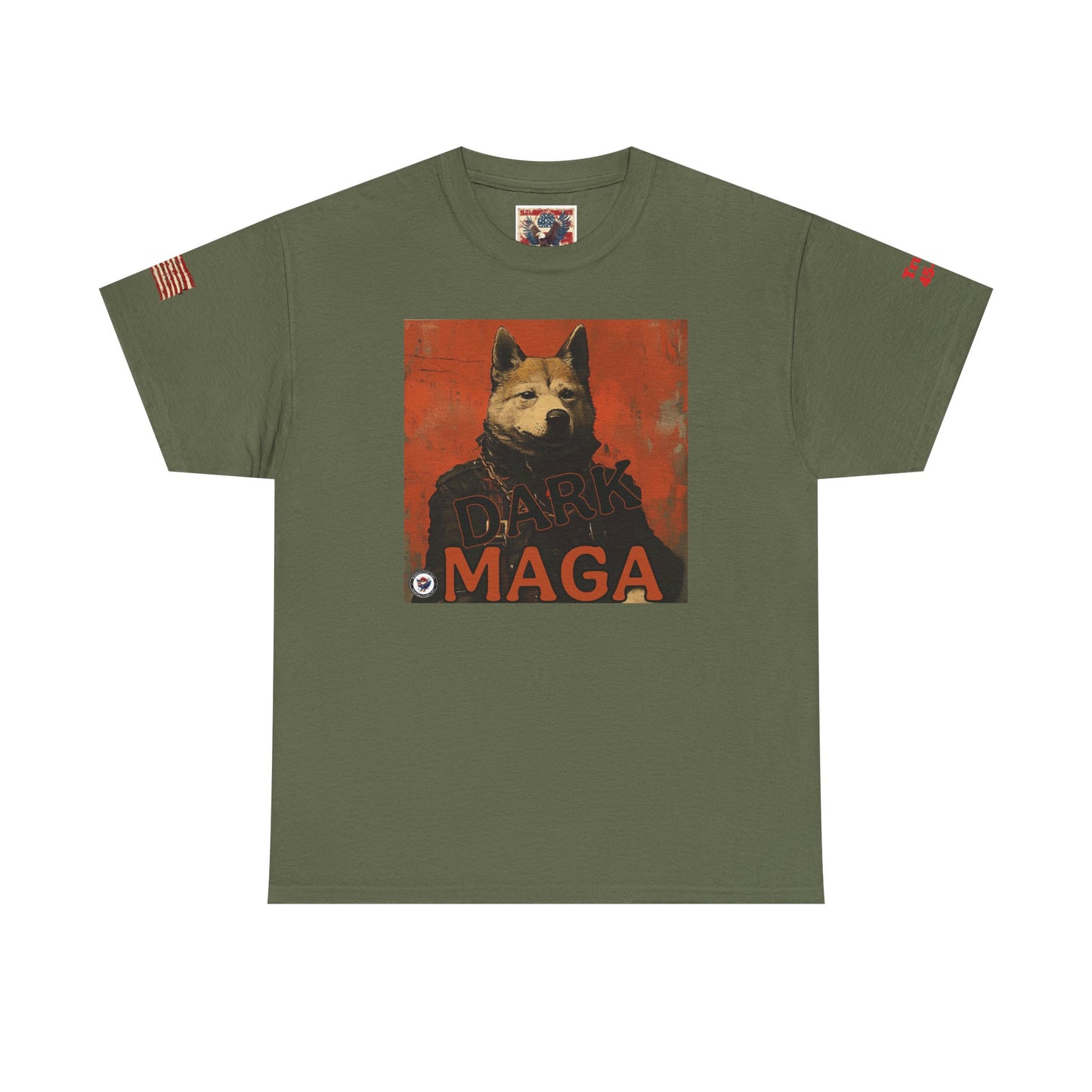 Dark MAGA d.o.g.e patriotic print, Unisex Heavy Cotton Tee