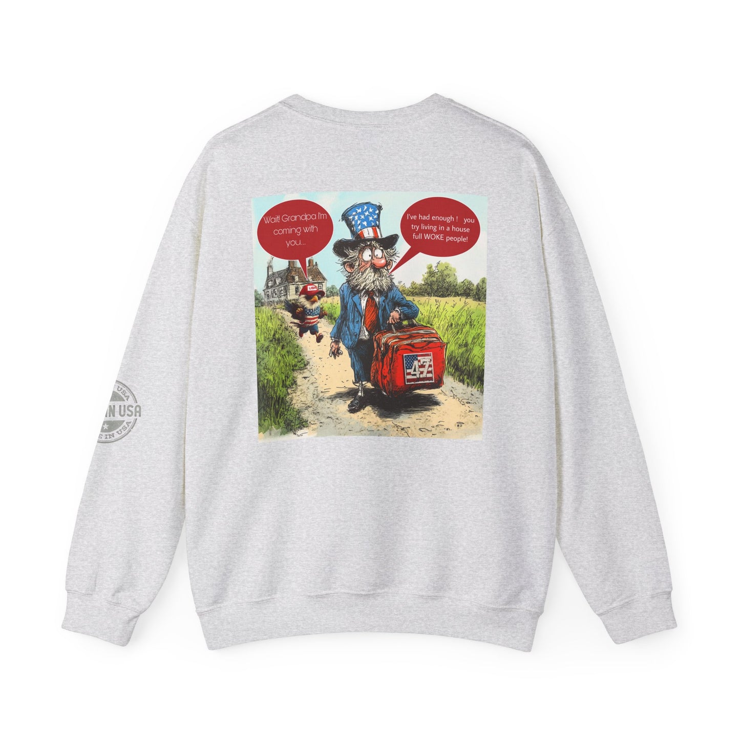 Political cartoon, Unisex Heavy Blend™ Crewneck Sweatshirt