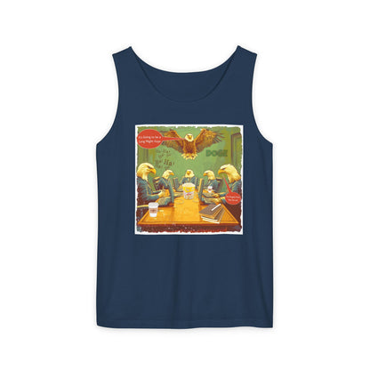 Doge trump cartoon print, Unisex Garment-Dyed Tank Top