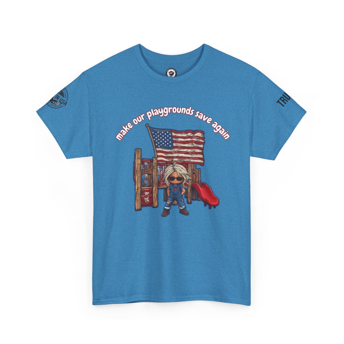 Make our playgrounds safe again trump print, Unisex Heavy Cotton Tee