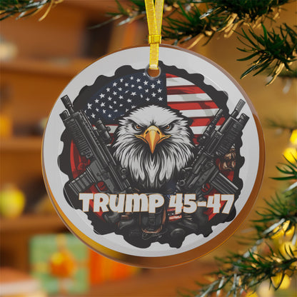 Trump 45-47 Glass Ornaments