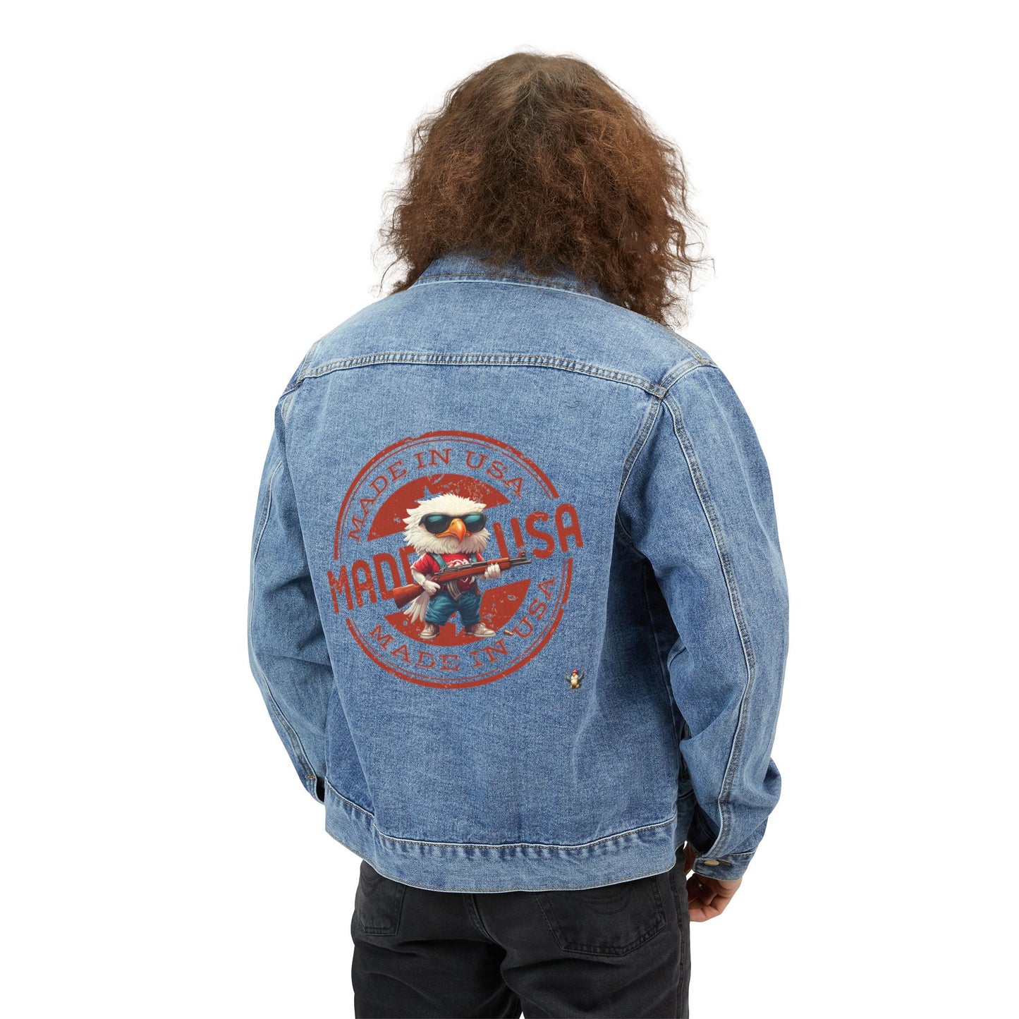 Patriotic made in America print Denim Jacket