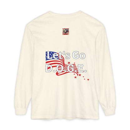Meltdowns Incoming, patriotic T-shirt in a Unisex Garment-dyed Long Sleeve T-Shirt