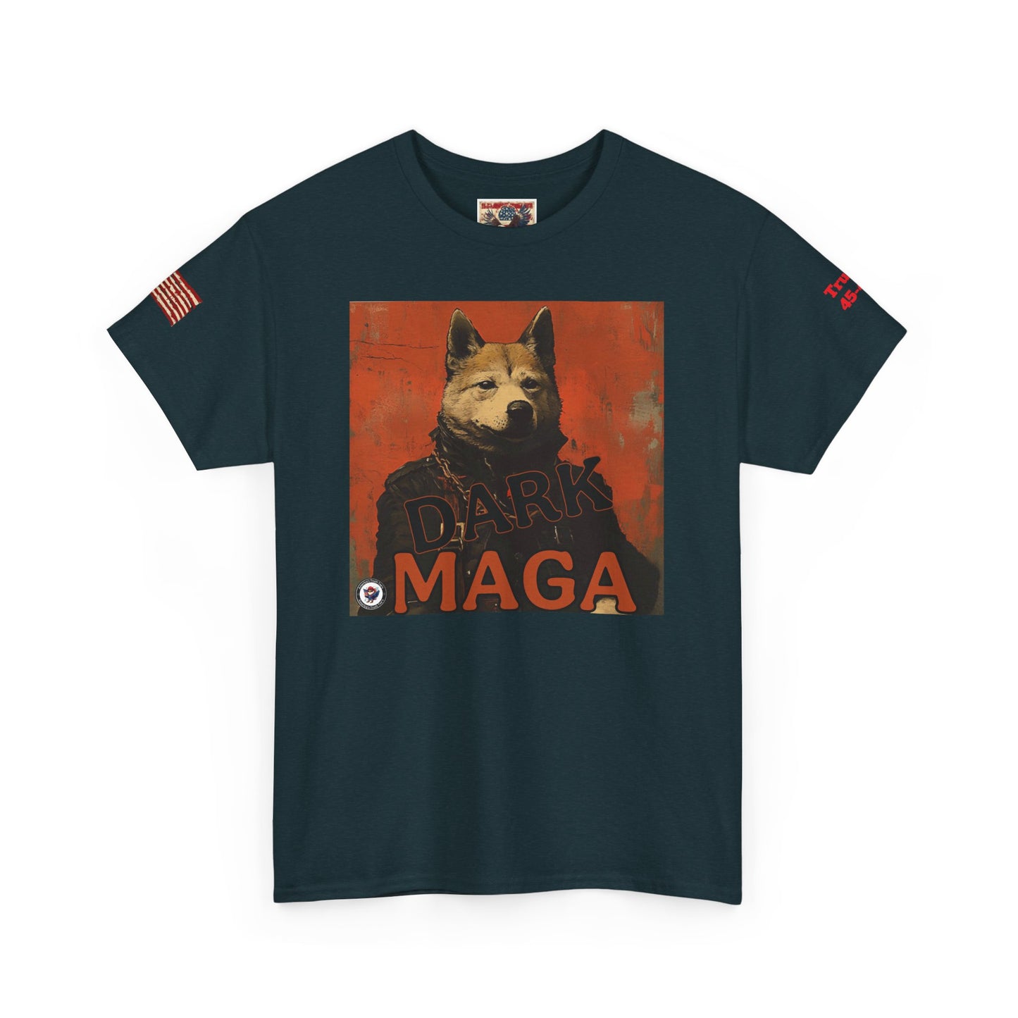 Dark MAGA d.o.g.e patriotic print, Unisex Heavy Cotton Tee