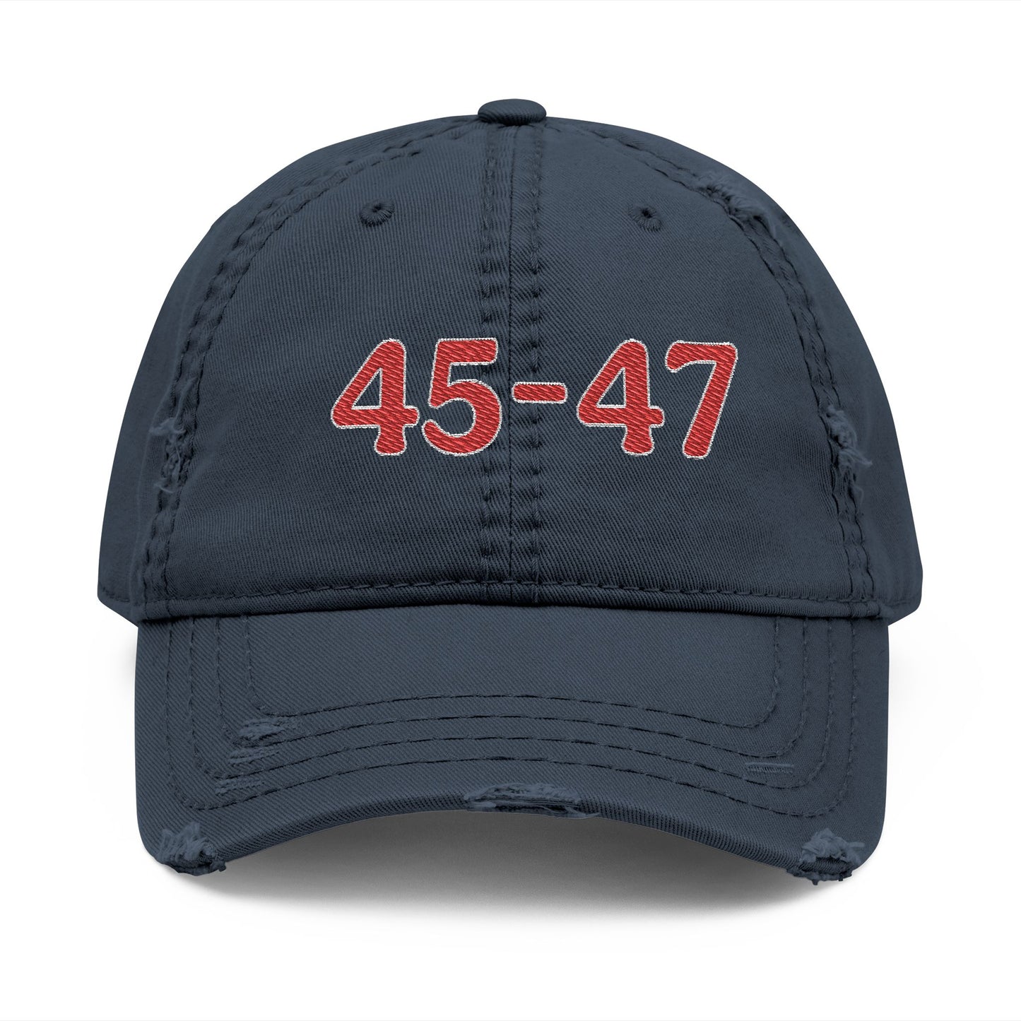 45-47 print patriotic Distressed Dad Hat (Embroidery)