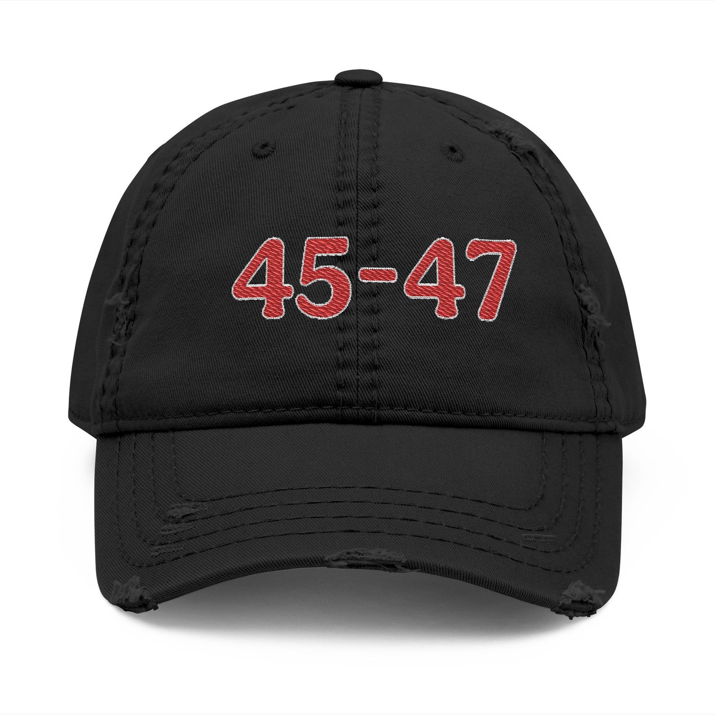 45-47 print patriotic Distressed Dad Hat (Embroidery)