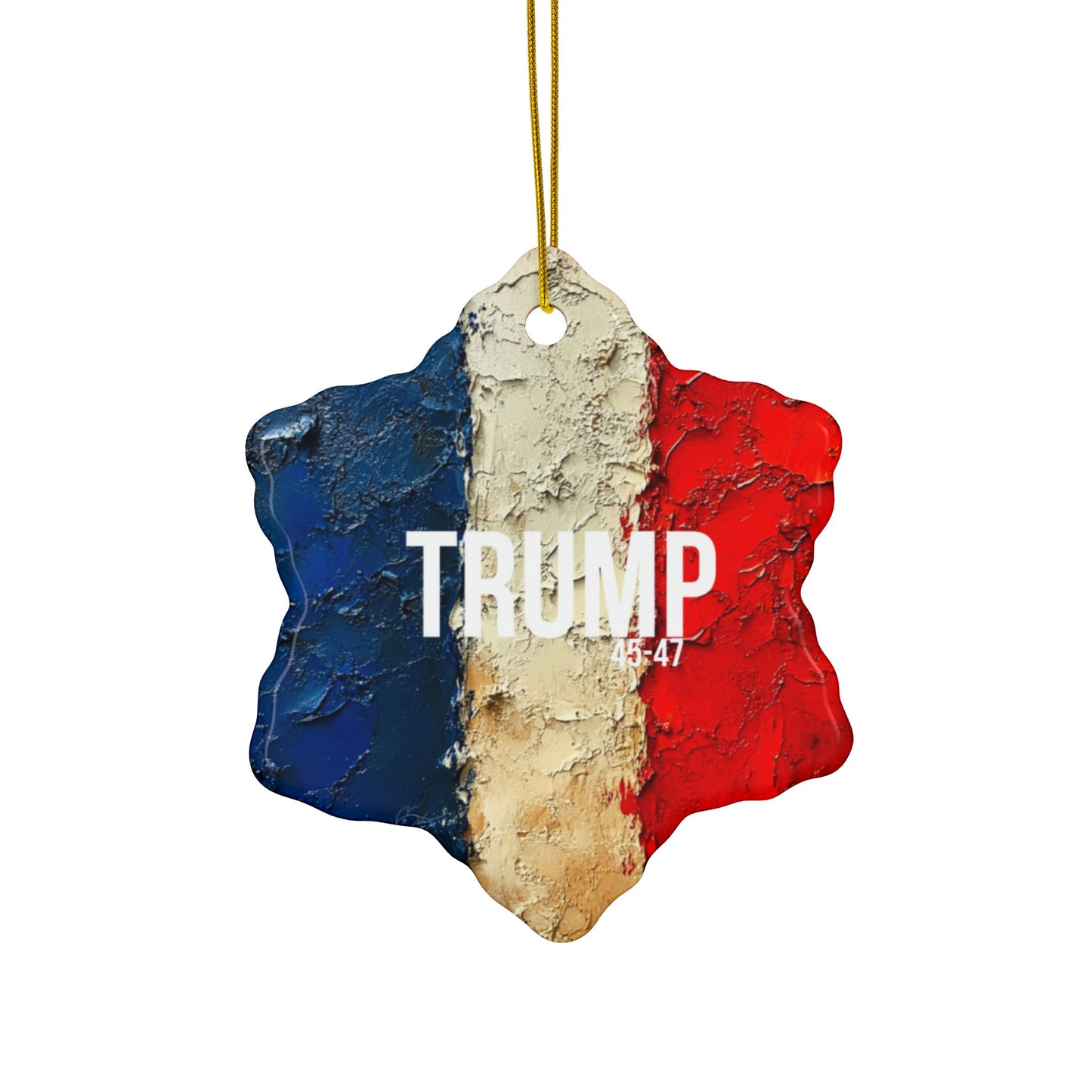 Red white and blue trump print Ceramic Ornaments, 2-Side Print, (1pc, 3pcs, 5pcs, 10pcs)