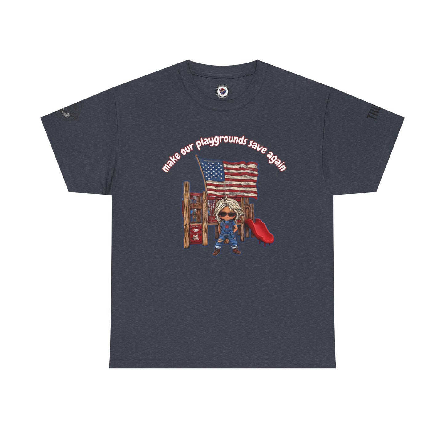 Make our playgrounds safe again trump print, Unisex Heavy Cotton Tee