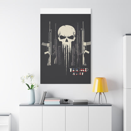 Trump print with skulls and guns, Matte Canvas, Stretched, 1.25"