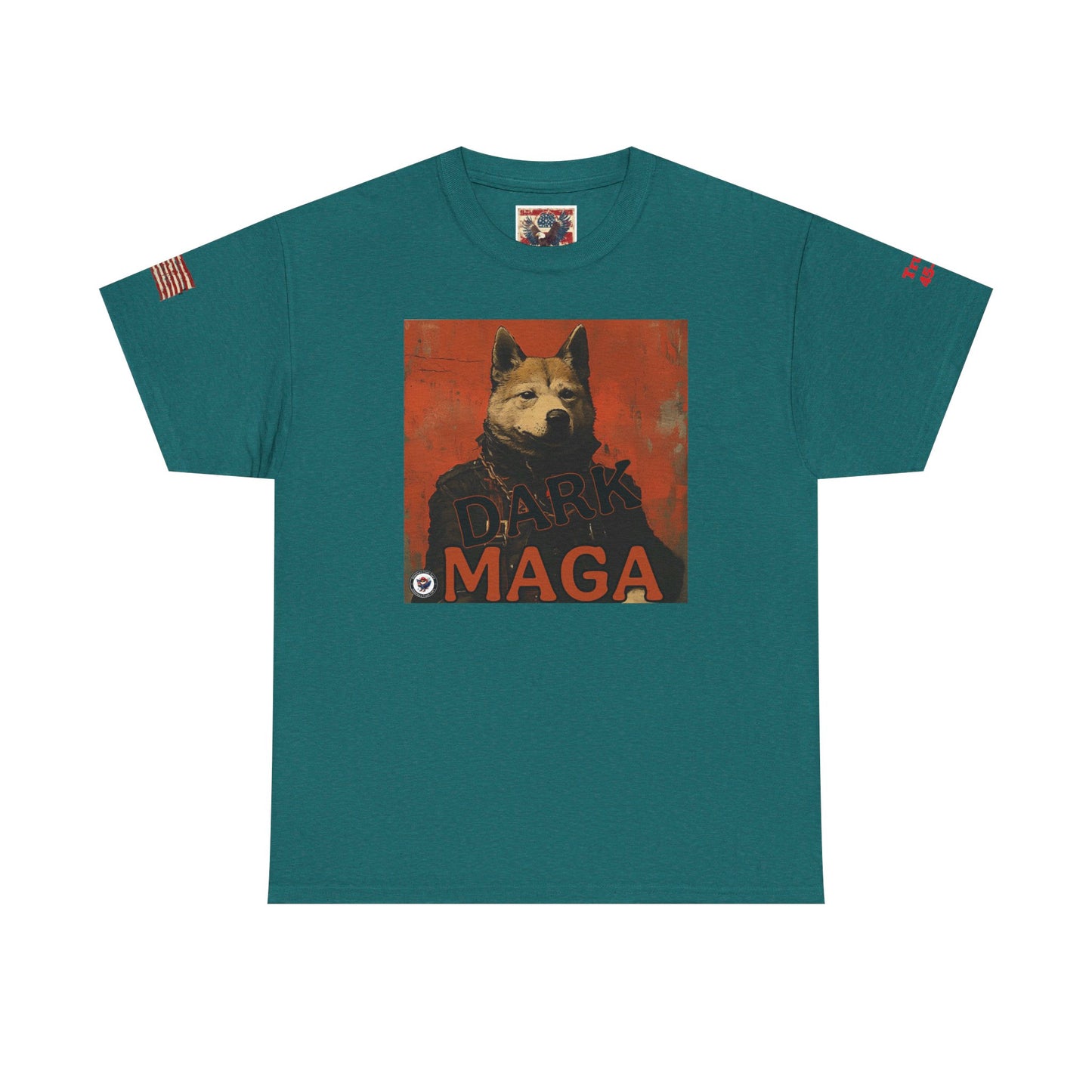 Dark MAGA d.o.g.e patriotic print, Unisex Heavy Cotton Tee