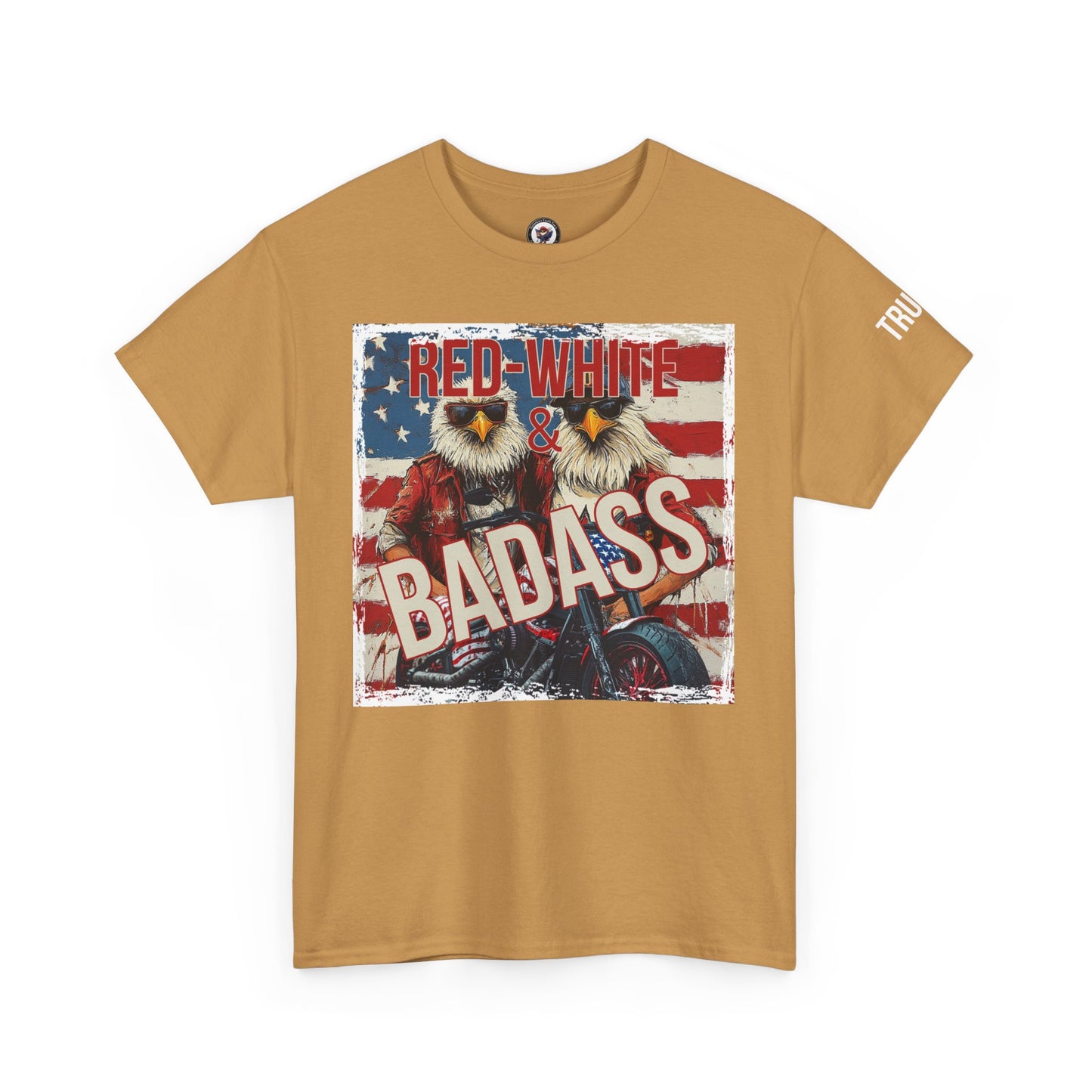 Red white and baddass trump print,Unisex Heavy Cotton Tee