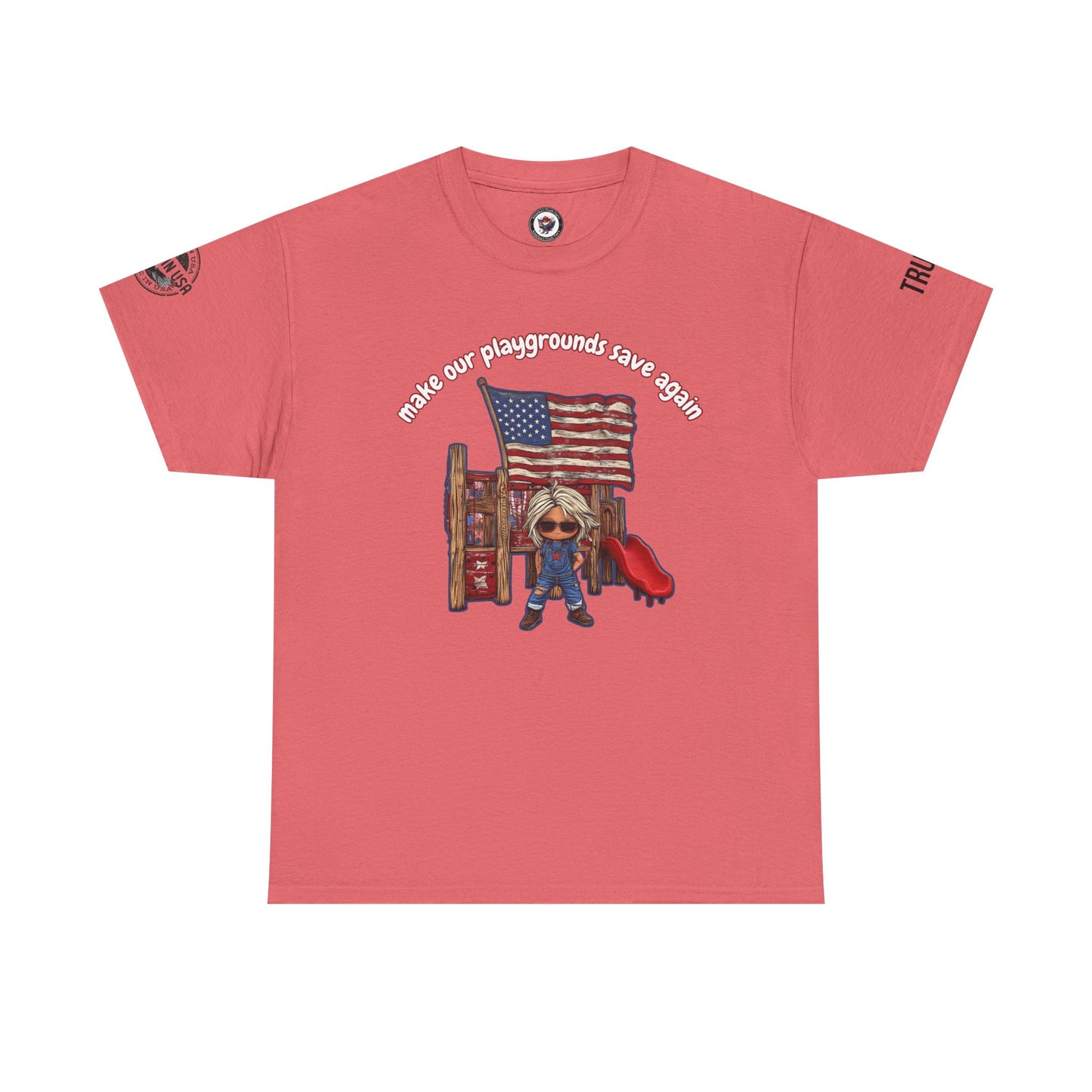 Make our playgrounds safe again trump print, Unisex Heavy Cotton Tee