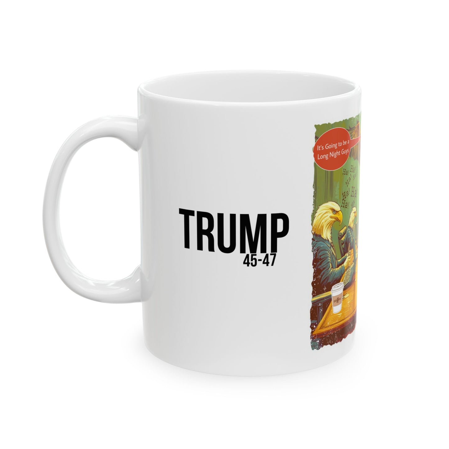 Doge cartoon trump print, Ceramic Mug, (11oz, 15oz)