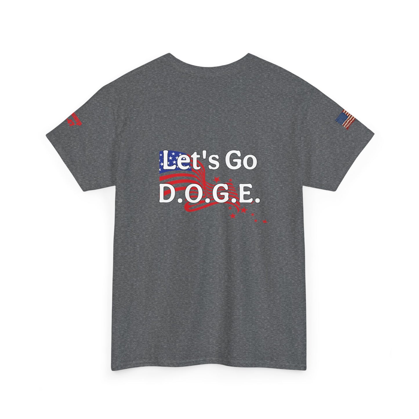 Dark MAGA d.o.g.e patriotic print, Unisex Heavy Cotton Tee