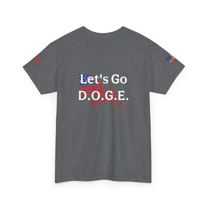 Dark MAGA d.o.g.e patriotic print, Unisex Heavy Cotton Tee