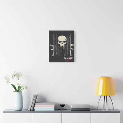 Trump print with skulls and guns, Matte Canvas, Stretched, 1.25"