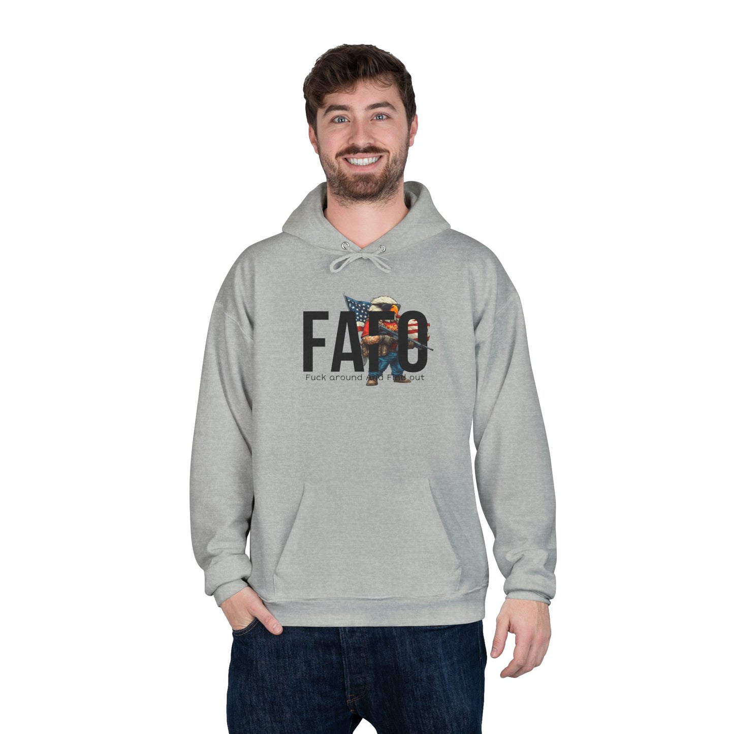 FAFO Trump print, Unisex EcoSmart® Pullover Hoodie Sweatshirt