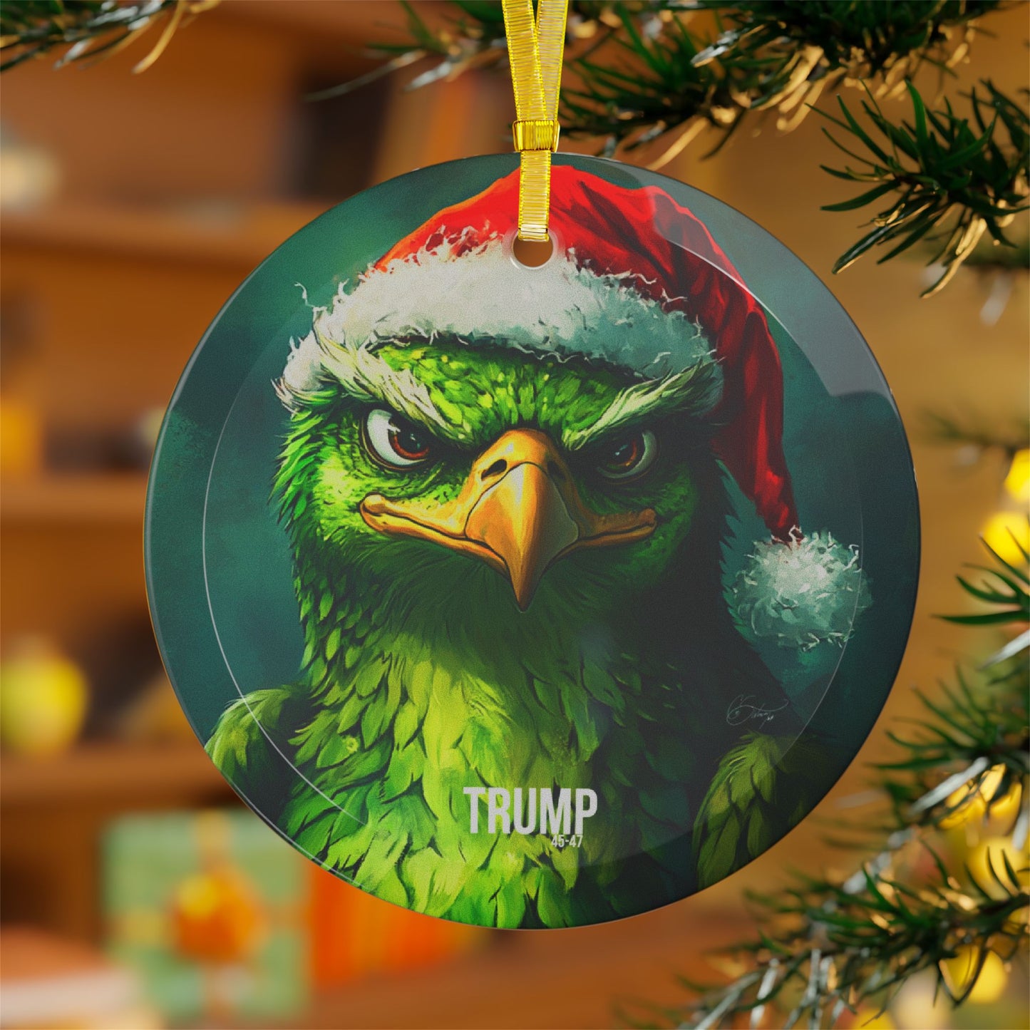 Eagle/Trump #2 Glass Ornaments