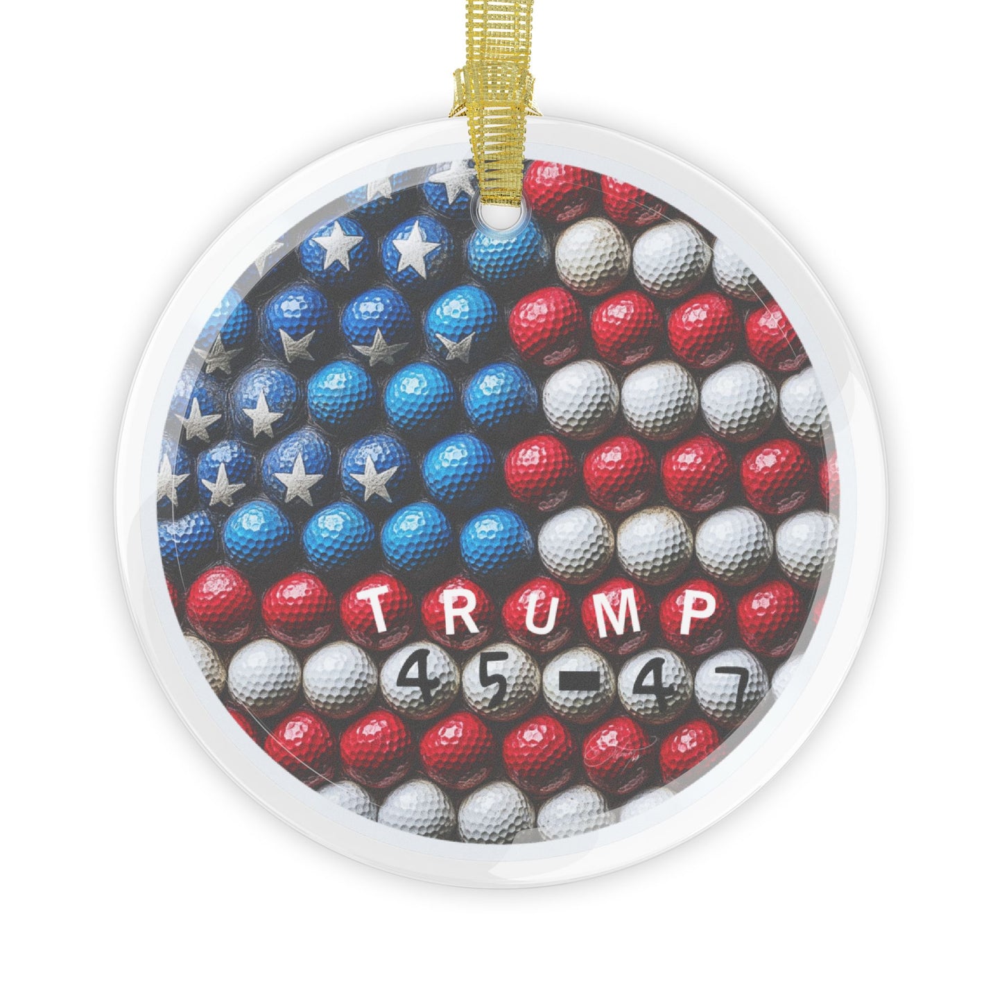 Golf lover trump Glass Ornaments