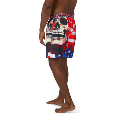Graphic Skull Swim Shorts | Patriotic Design