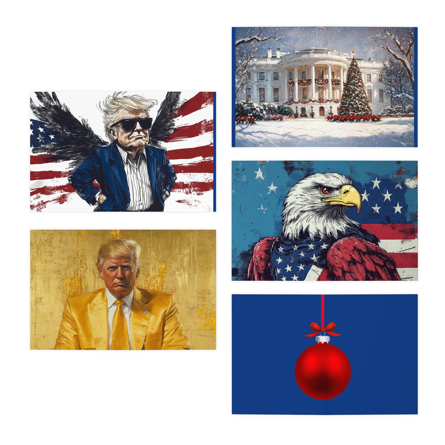 Trump Christmas Multi-Design Greeting Cards (5-Pack)