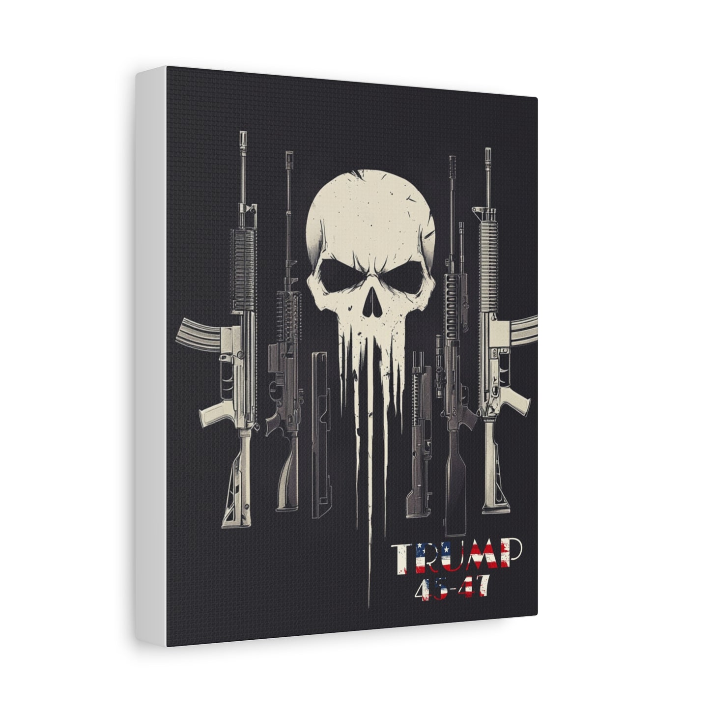 Trump print with skulls and guns, Matte Canvas, Stretched, 1.25"