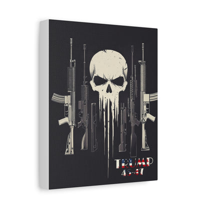 Trump print with skulls and guns, Matte Canvas, Stretched, 1.25"