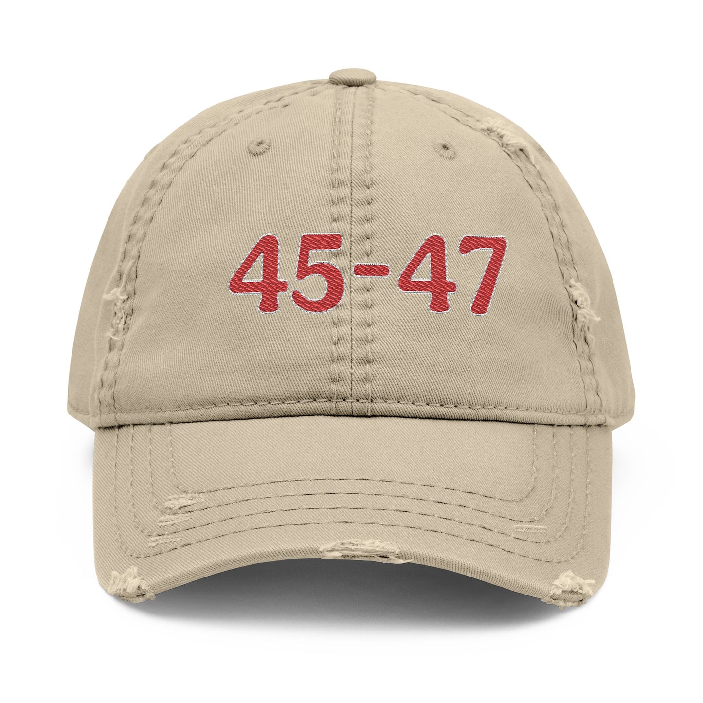 45-47 print patriotic Distressed Dad Hat (Embroidery)