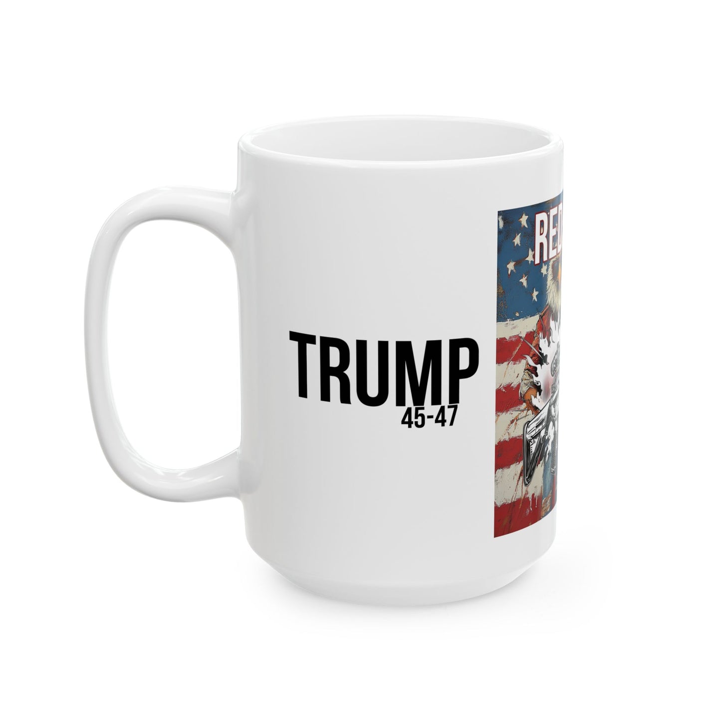 Red white and BA trump print, Ceramic Mug, (11oz, 15oz)