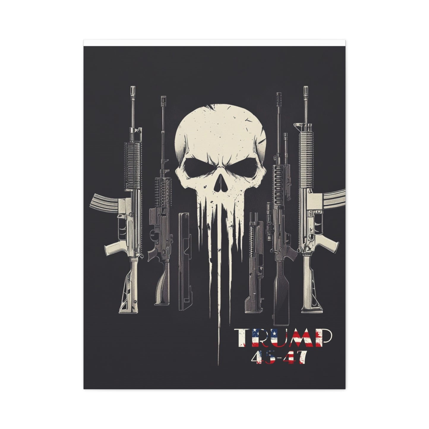 Trump print with skulls and guns, Matte Canvas, Stretched, 1.25"