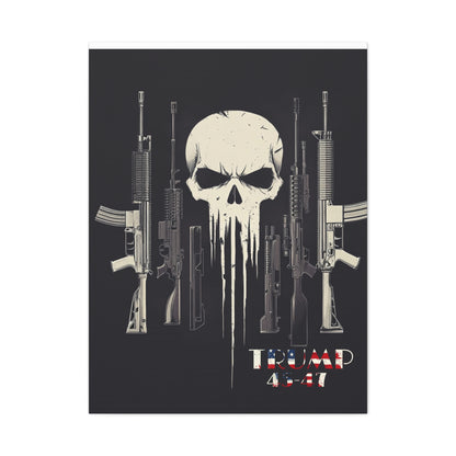 Trump print with skulls and guns, Matte Canvas, Stretched, 1.25"