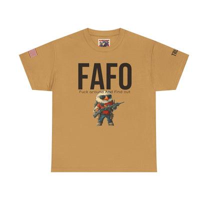 patriotic cartoon  f around print, Unisex Heavy Cotton Tee