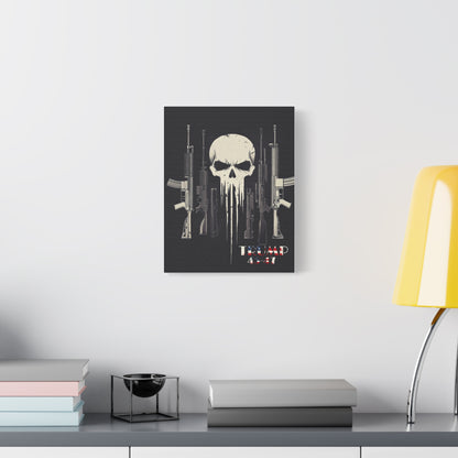 Trump print with skulls and guns, Matte Canvas, Stretched, 1.25"