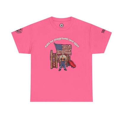 Make our playgrounds safe again trump print, Unisex Heavy Cotton Tee